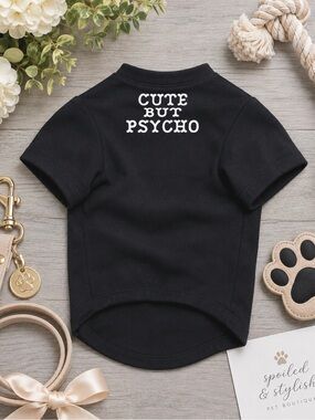 Dog Boutique “Cute But Psycho” Black Dog Shirt Size: Medium | Brand New